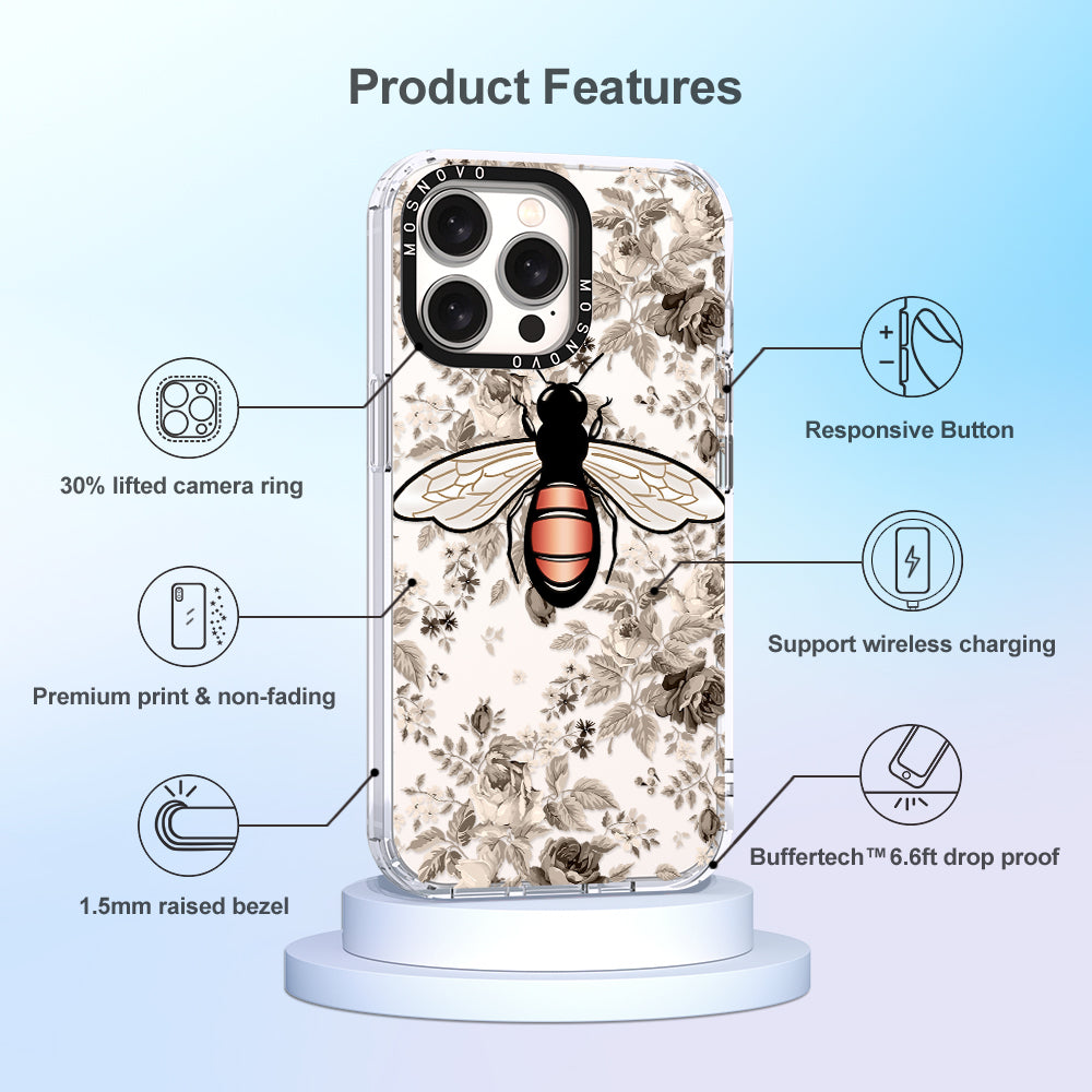 Vintage Bee Phone Case - iPhone 15 Pro Max Case - MOSNOVO