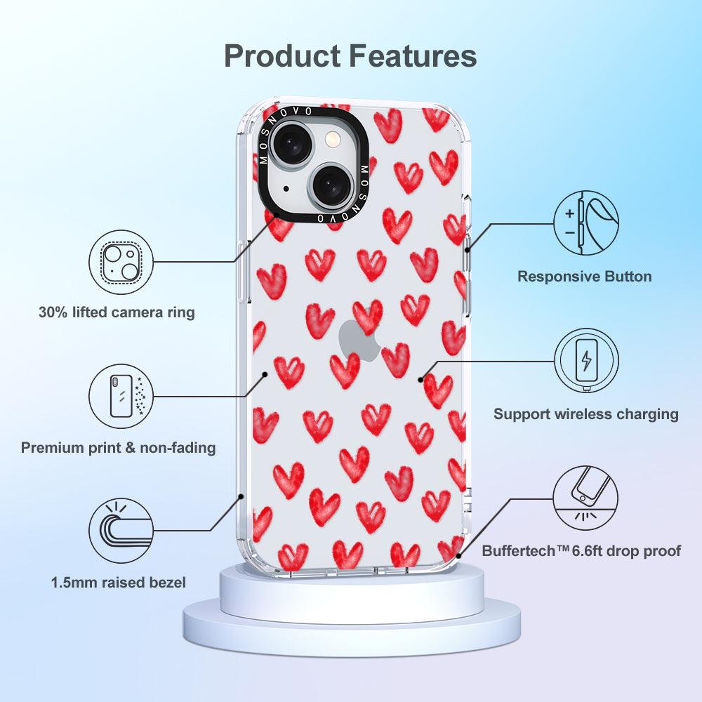 Cute Little Hearts Phone Case - iPhone 15 Plus Case - MOSNOVO