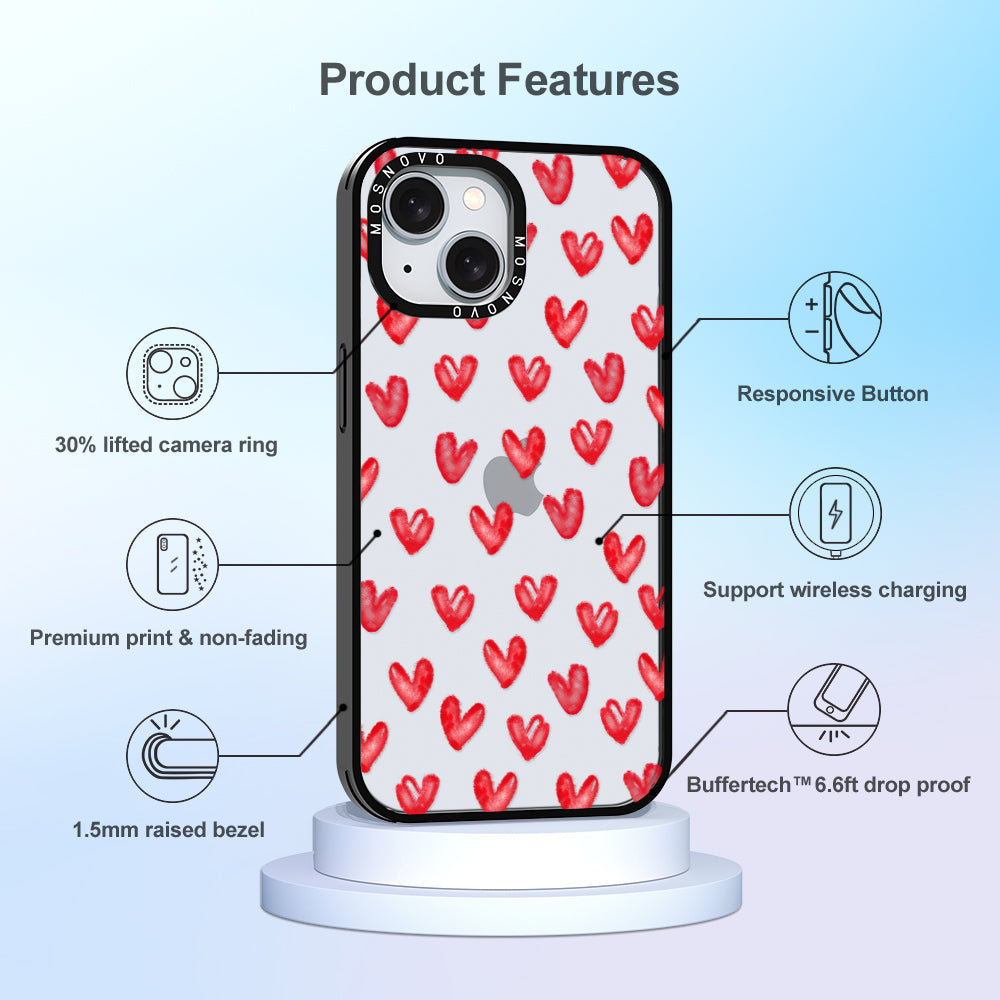 Cute Little Hearts Phone Case - iPhone 15 Plus Case - MOSNOVO