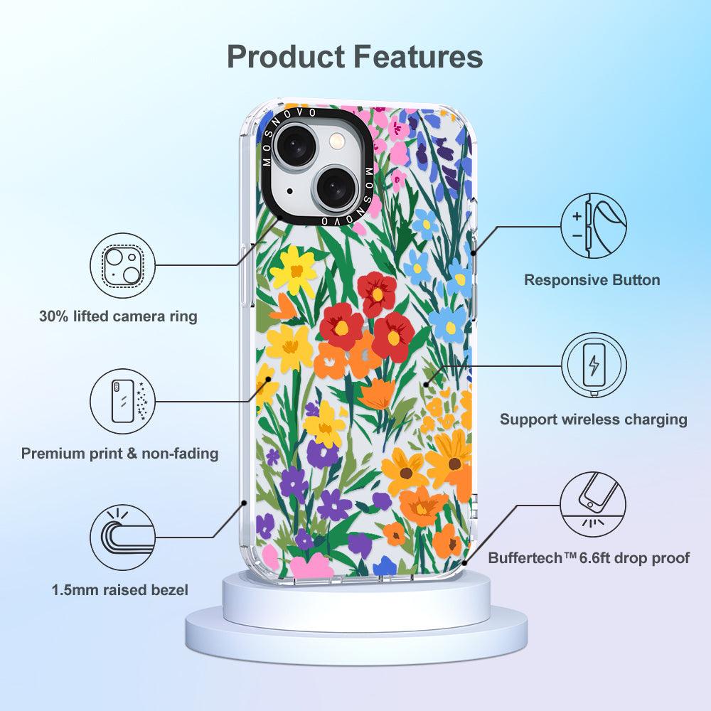 Spring Botanical Flower Floral Phone Case - iPhone 15 Plus Case - MOSNOVO