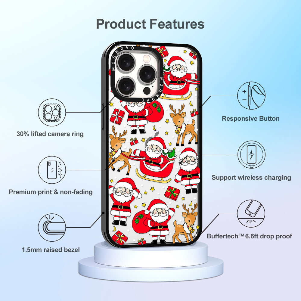 Cute Santa Claus Deer Phone Case - iPhone 15 Pro Max Case - MOSNOVO