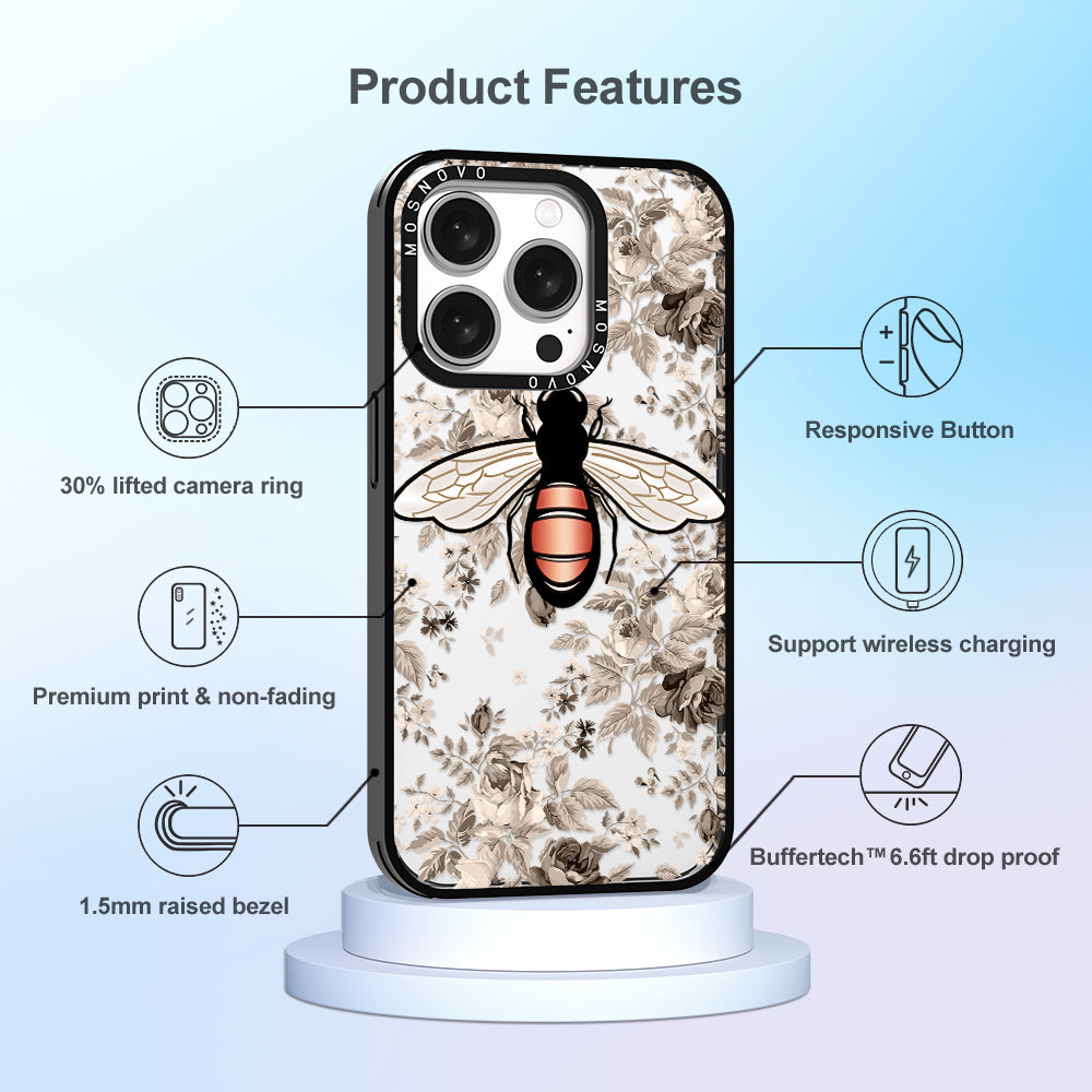 Vintage Bee Phone Case - iPhone 15 Pro Case - MOSNOVO