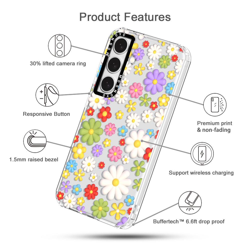 3D Flowers Phone Case - Samsung Galaxy S24 Plus Case