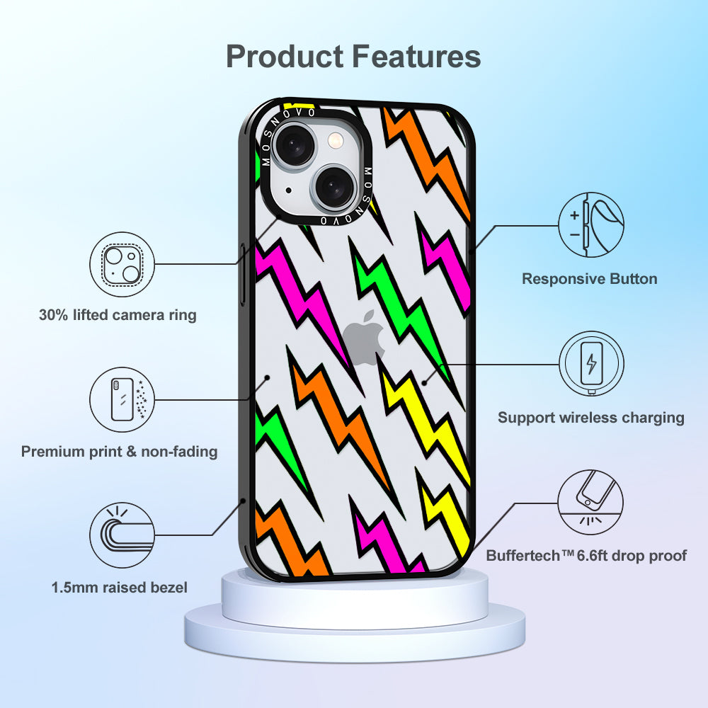 Colorful Lightning Phone Case - iPhone 15 Plus Case - MOSNOVO