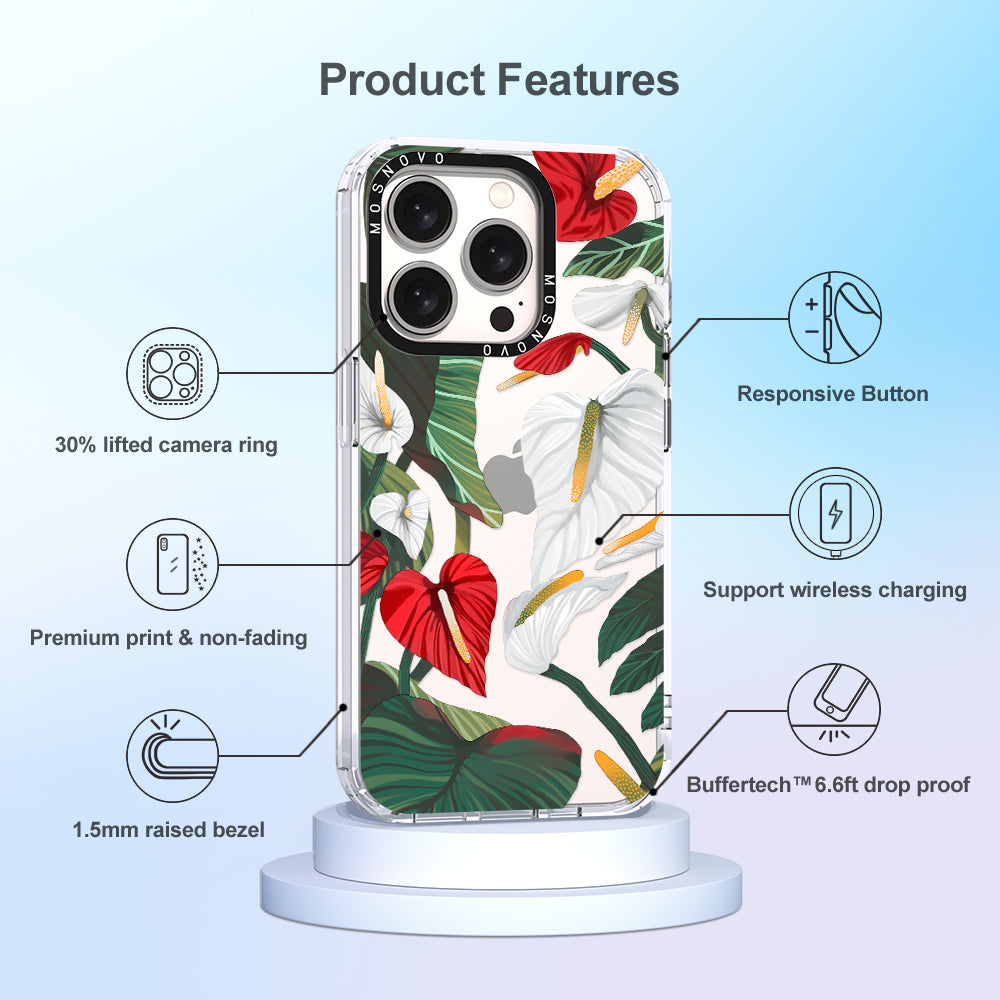 Anthurium Phone Case - iPhone 15 Pro Case - MOSNOVO