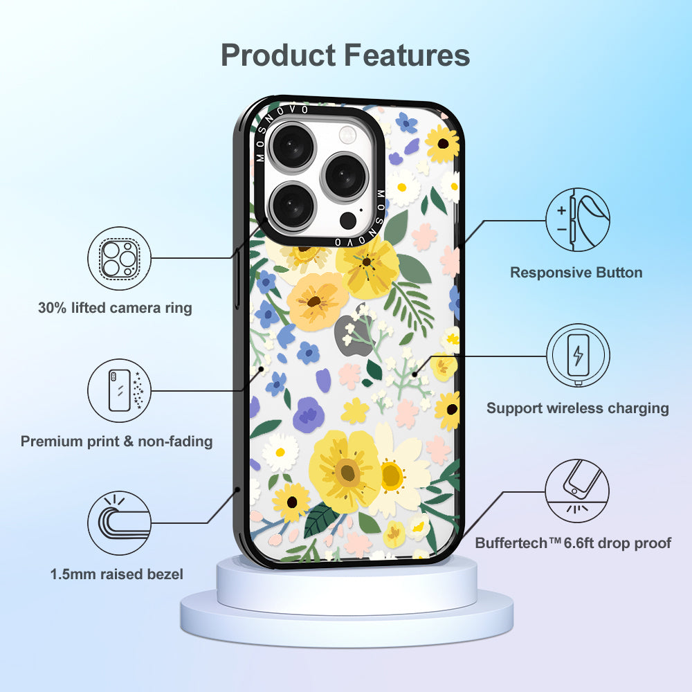 Spring Wild Floral Phone Case - iPhone 15 Pro Case - MOSNOVO