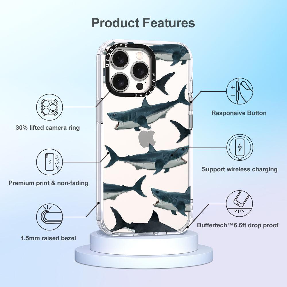 White Shark Phone Case - iPhone 15 Pro Max Case - MOSNOVO