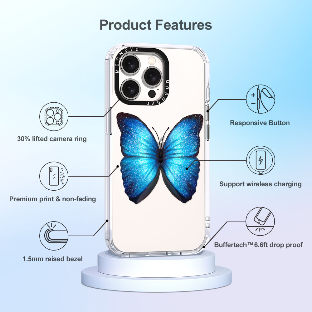 Shimmering Butterfly Phone Case - iPhone 15 Pro Max Case - MOSNOVO