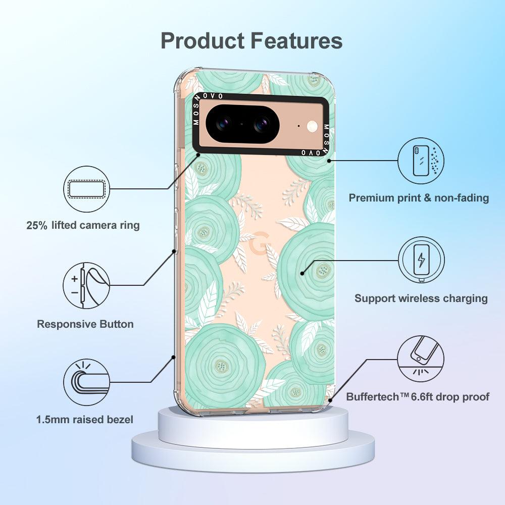 Mint Flower Phone Case - Google Pixel 8 Case - MOSNOVO