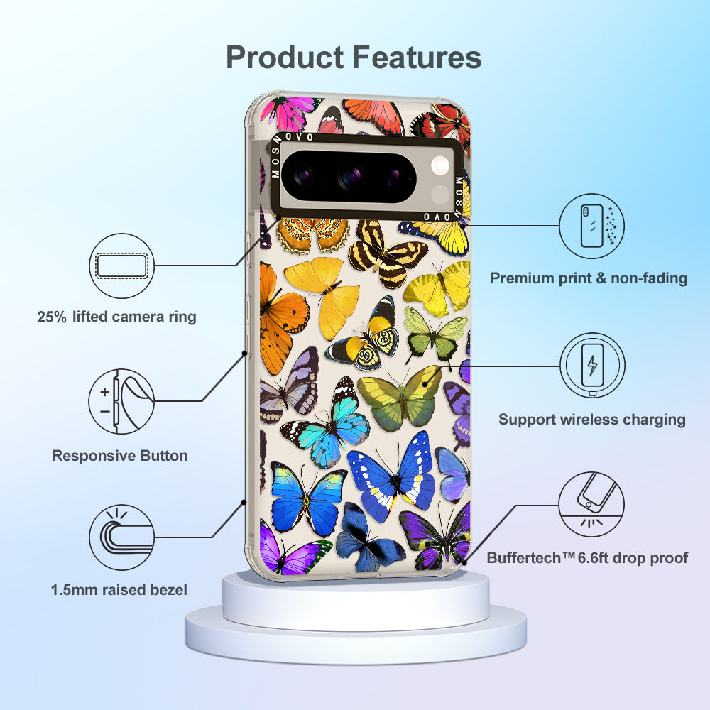 Rainbow Butterfly Phone Case - Google Pixel 8 Pro Case - MOSNOVO