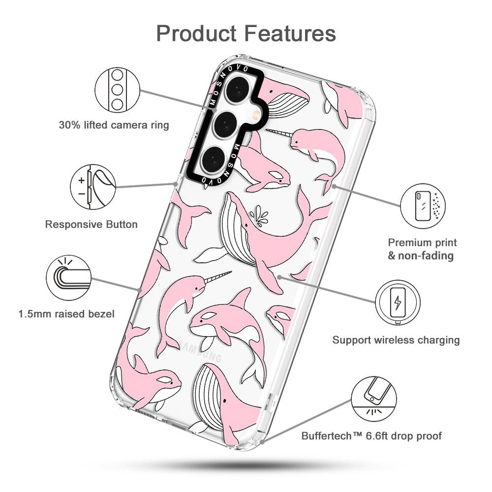 Pink Whales Phone Case - Samsung Galaxy S23 FE Case