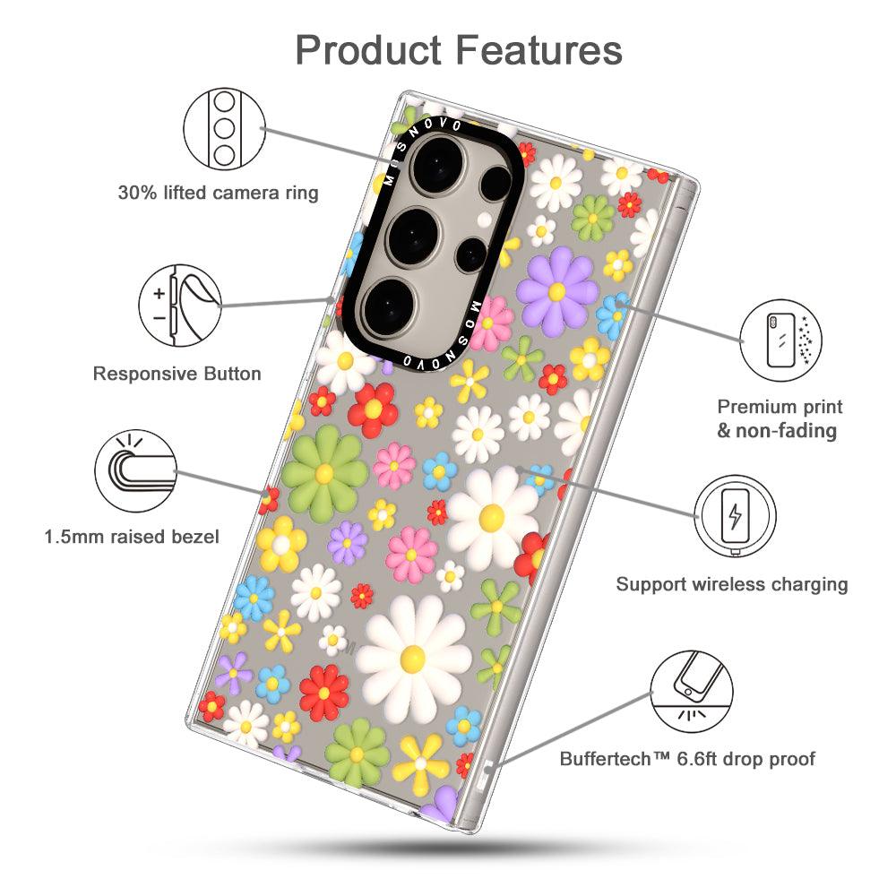 3D Flowers Phone Case - Samsung Galaxy S24 Ultra Case