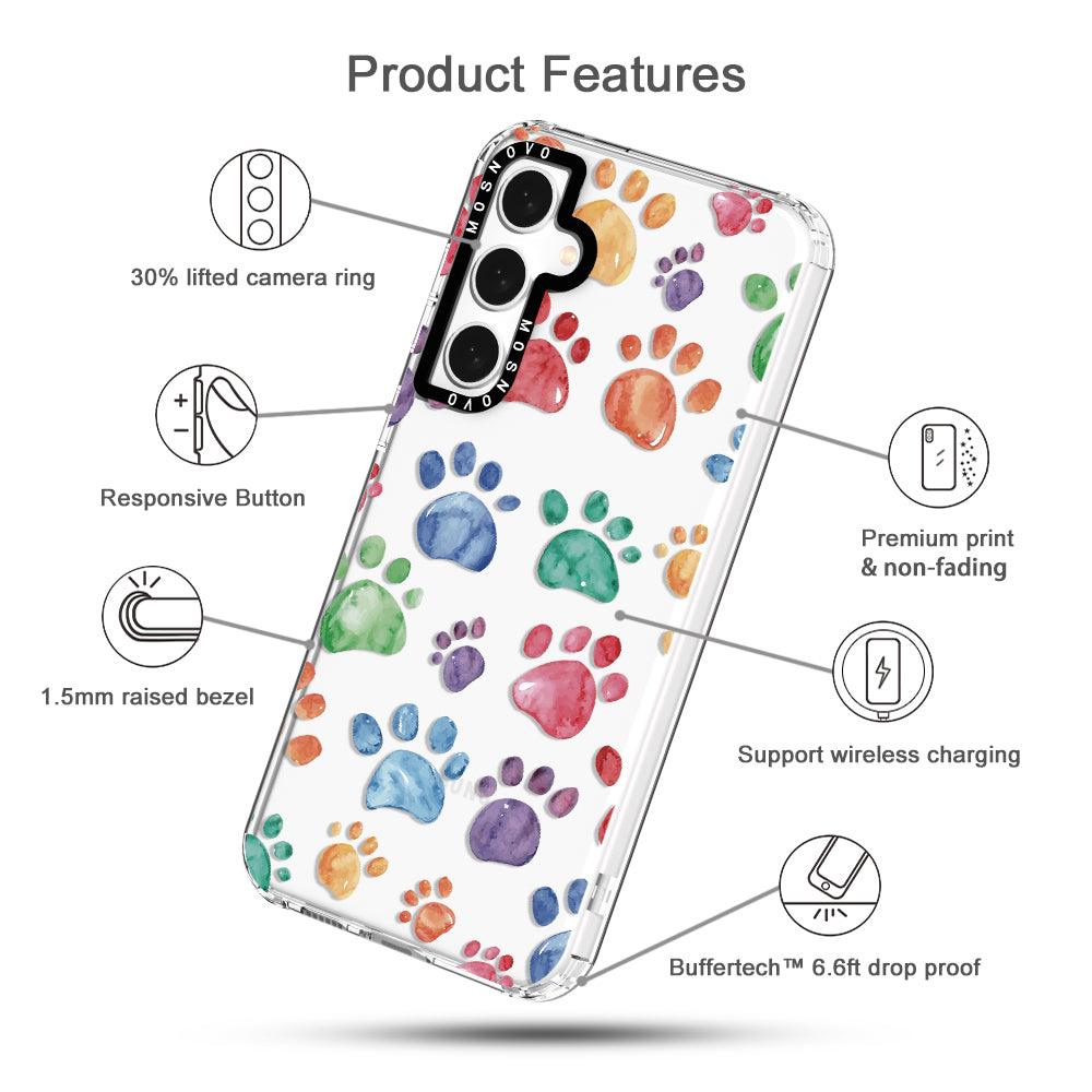 Colorful Paw Phone Case - Samsung Galaxy S23 FE Case