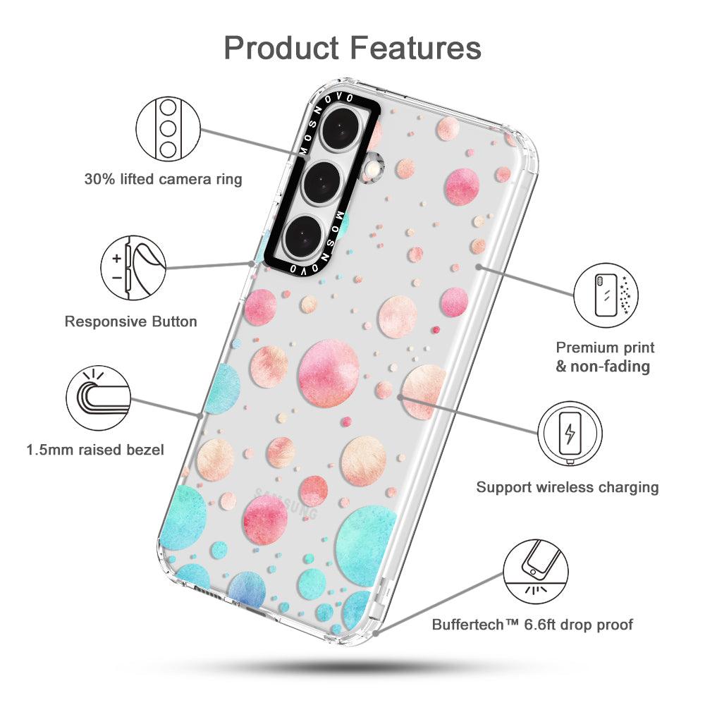 Watercolor Polka Dot Phone Case - Samsung Galaxy S24 Case - MOSNOVO