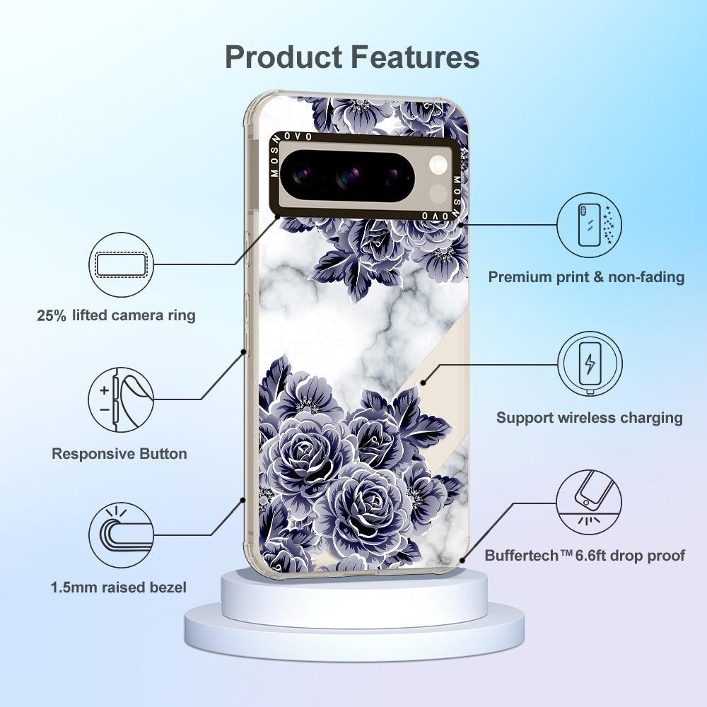 Purple Flower Marble Phone Case - Google Pixel 8 Pro Case