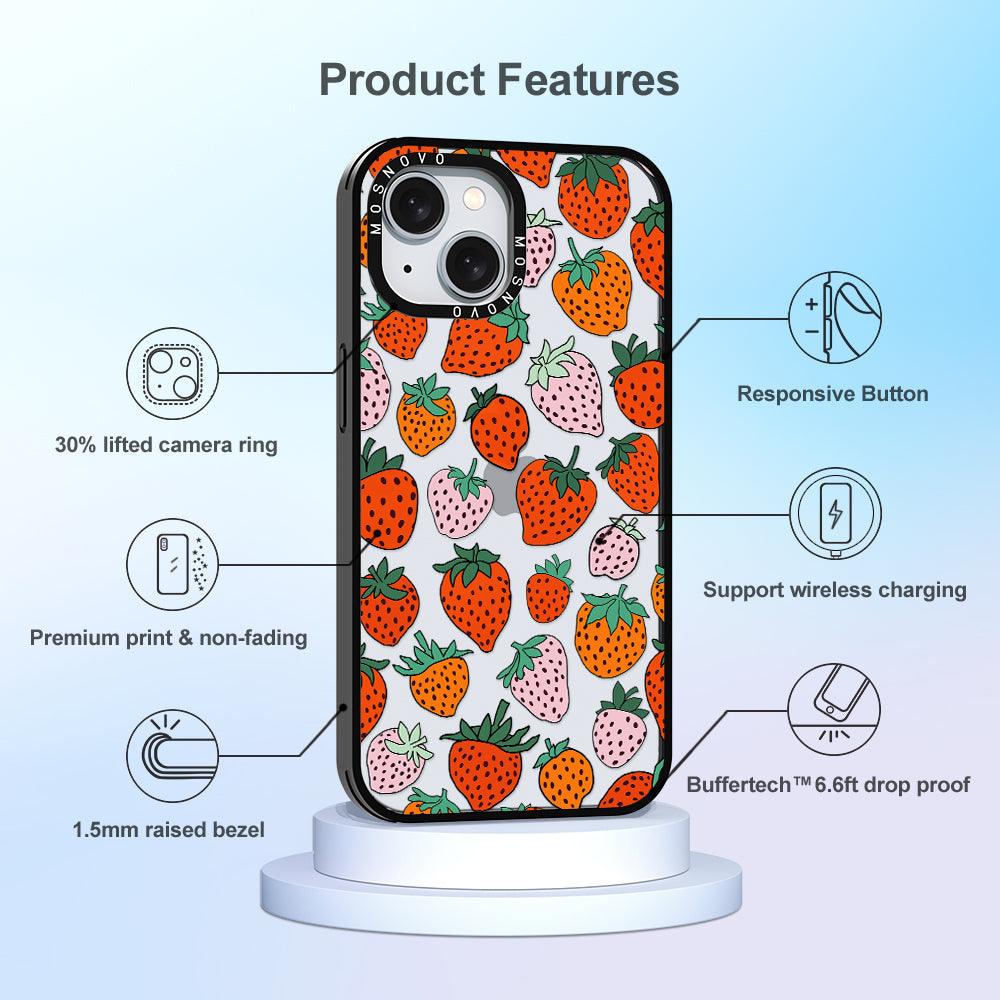 Cute Strawberry Phone Case - iPhone 15 Plus Case - MOSNOVO