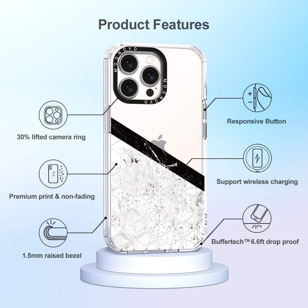 Marble Block Art Phone Case - iPhone 15 Pro Max Case - MOSNOVO