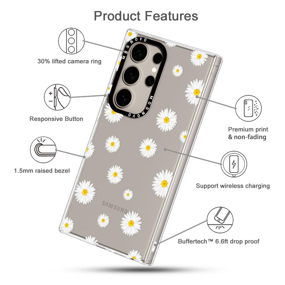 Daisy Floral Flower Phone Case - Samsung Galaxy S24 Ultra Case - MOSNOVO