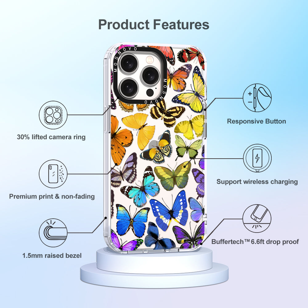 Rainbow Butterfly Phone Case - iPhone 15 Pro Max Case - MOSNOVO