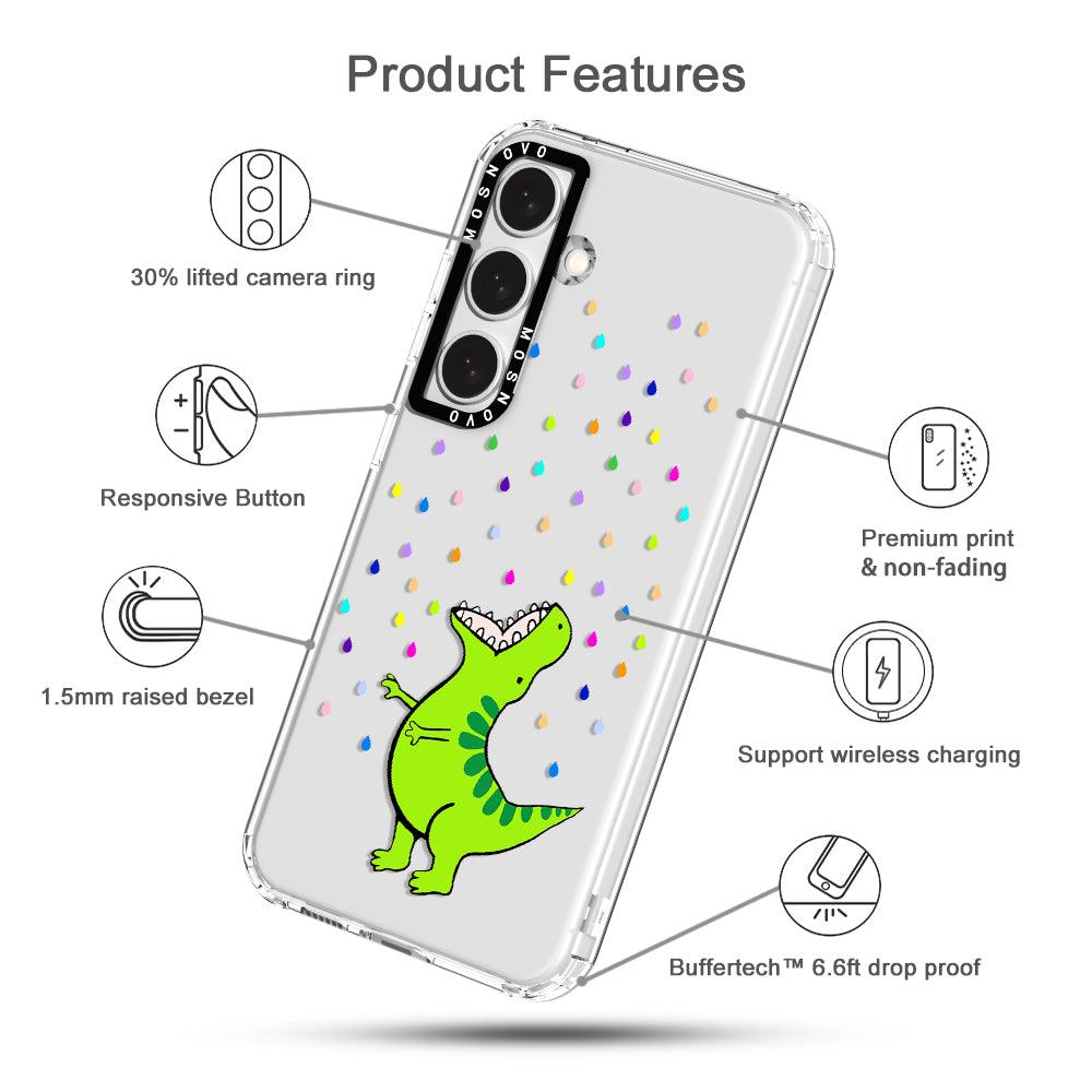 Rainbow Dinosaur Phone Case - Samsung Galaxy S24 Case - MOSNOVO