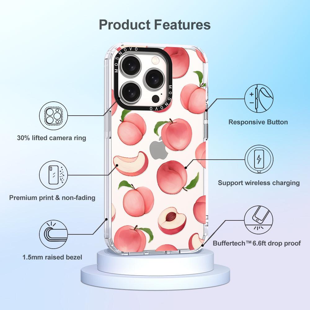 Cute Peach Phone Case - iPhone 15 Pro Case - MOSNOVO