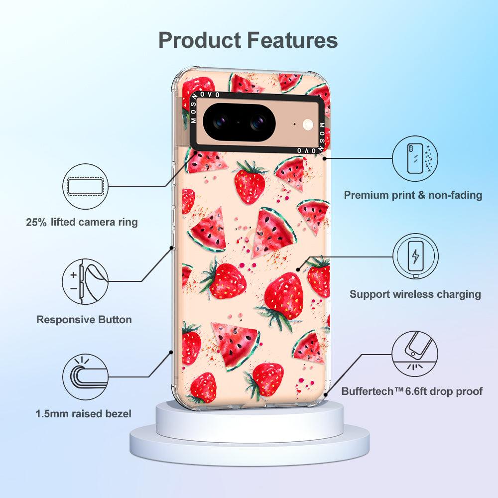 Watermelon and Strawberry Phone Case - Google Pixel 8 Case - MOSNOVO