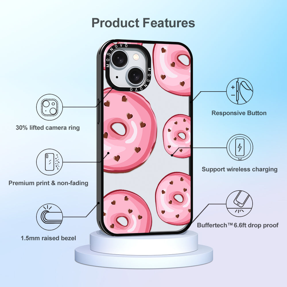 Pink Donuts Phone Case - iPhone 15 Case - MOSNOVO