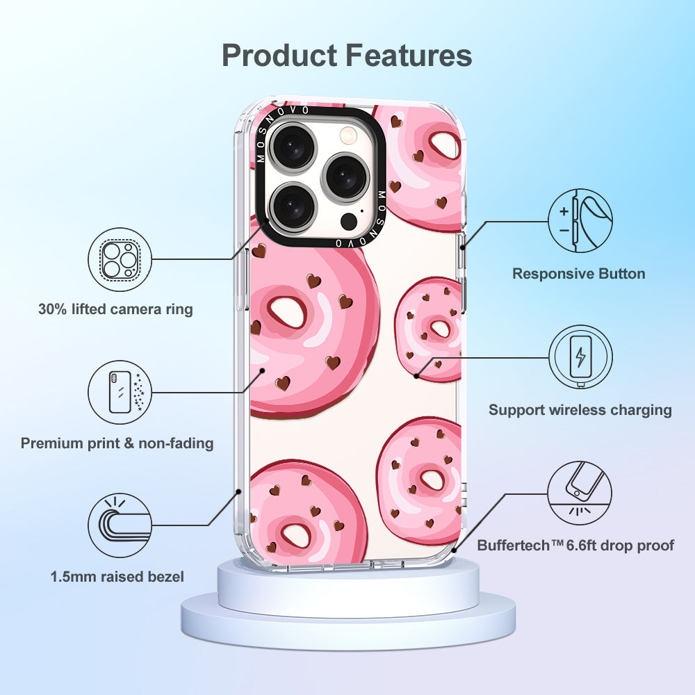 Pink Donuts Phone Case - iPhone 15 Pro Case - MOSNOVO