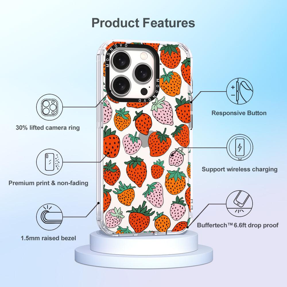 Cute Strawberry Phone Case - iPhone 15 Pro Case - MOSNOVO