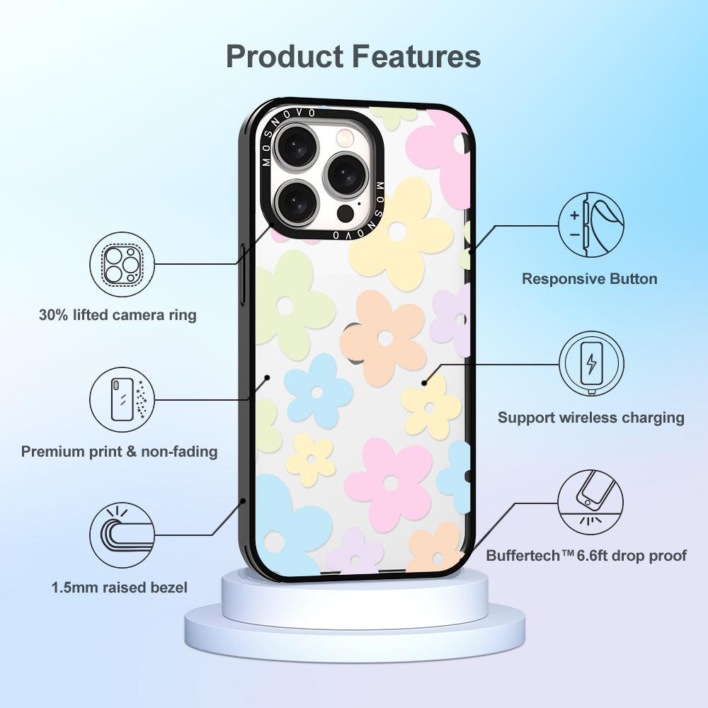 Pastel Flower Phone Case - iPhone 15 Pro Max Case - MOSNOVO