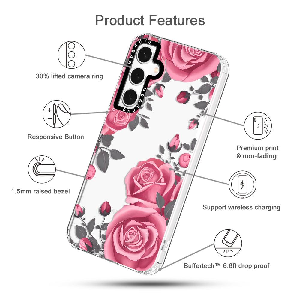 Viva Magenta Flower Phone Case - Samsung Galaxy S23 FE Case