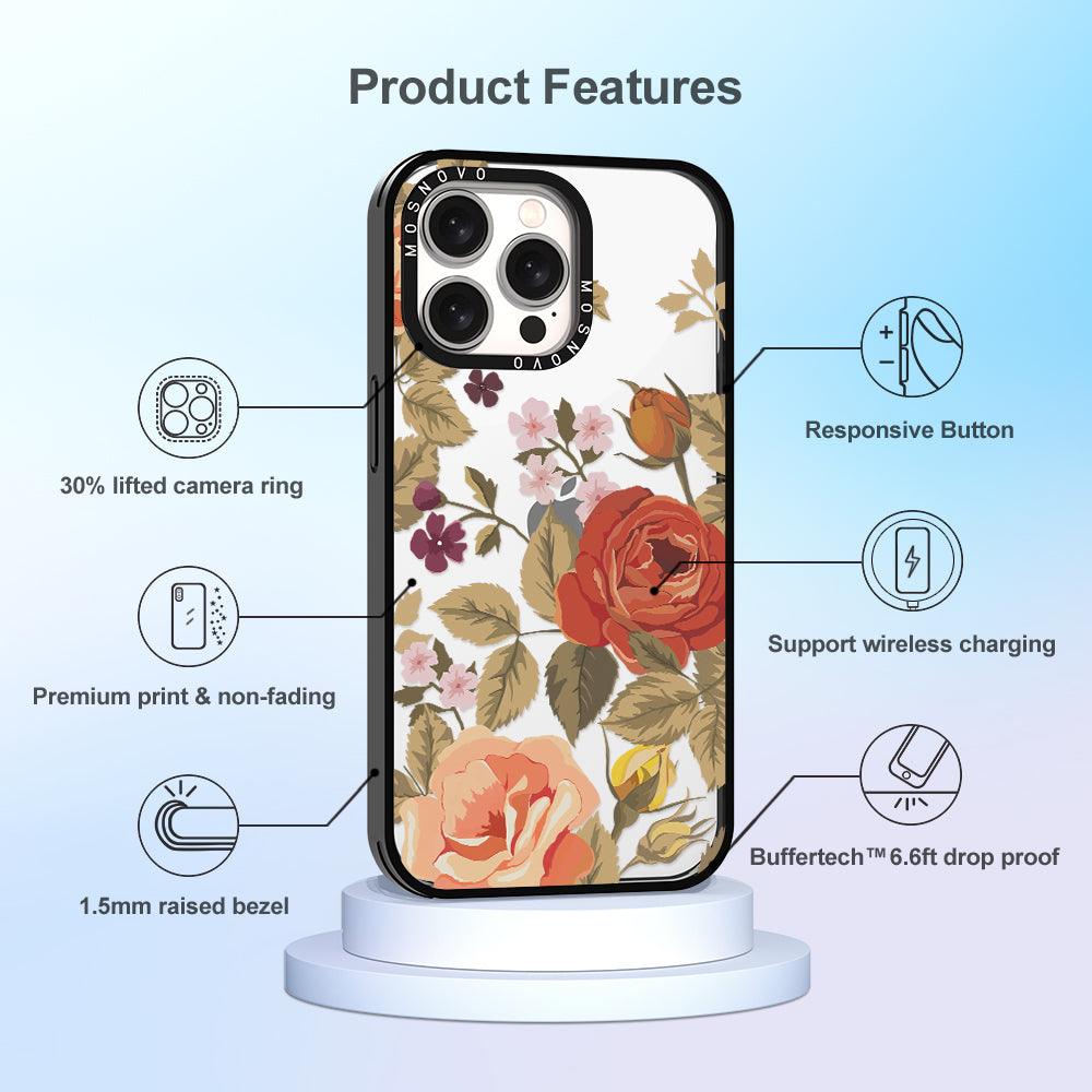 Vintage Roses Phone Case - iPhone 15 Pro Max Case - MOSNOVO