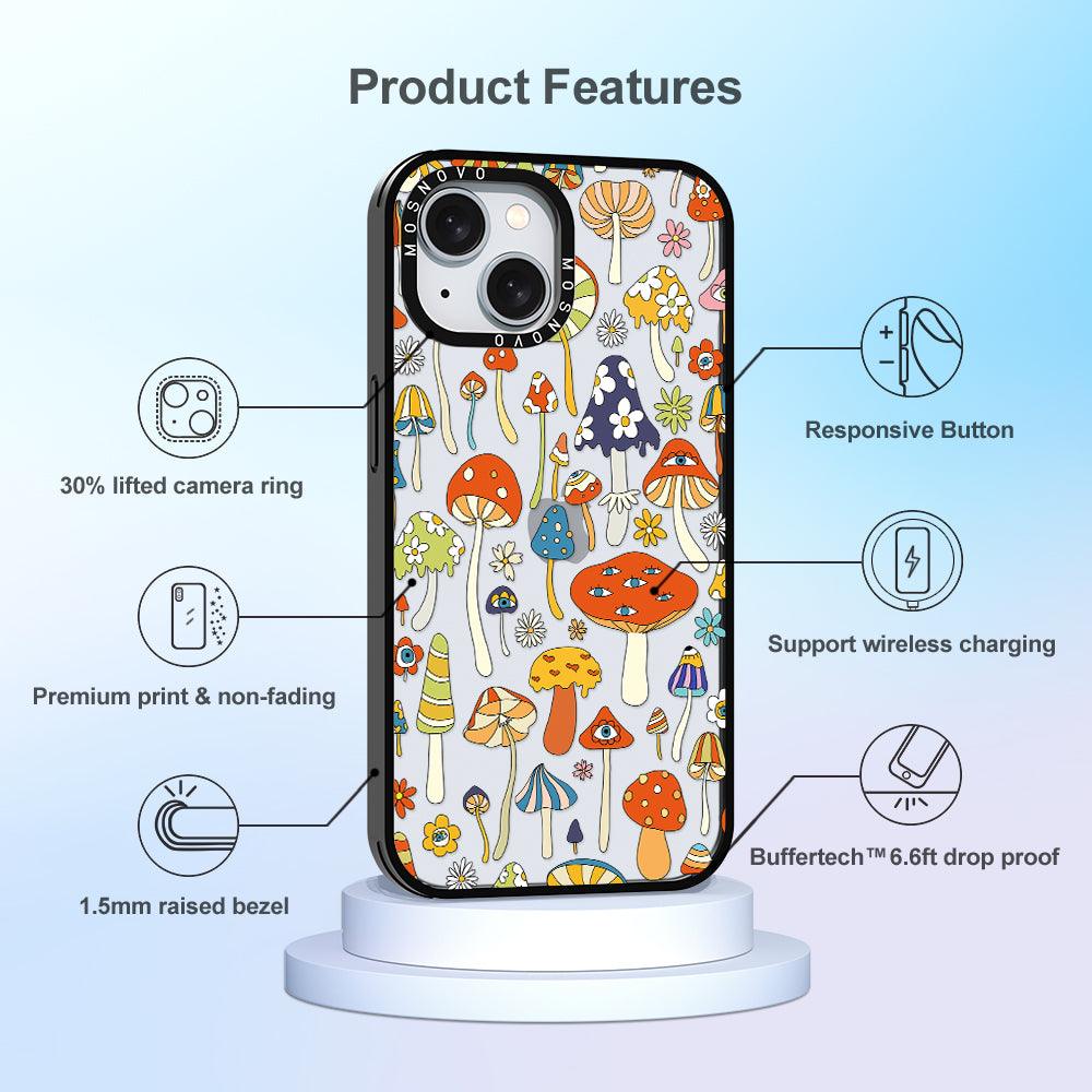 Mushroom Art Phone Case - iPhone 15 Case - MOSNOVO