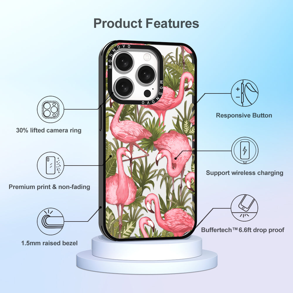 Jungle Flamingo Phone Case - iPhone 15 Pro Case - MOSNOVO