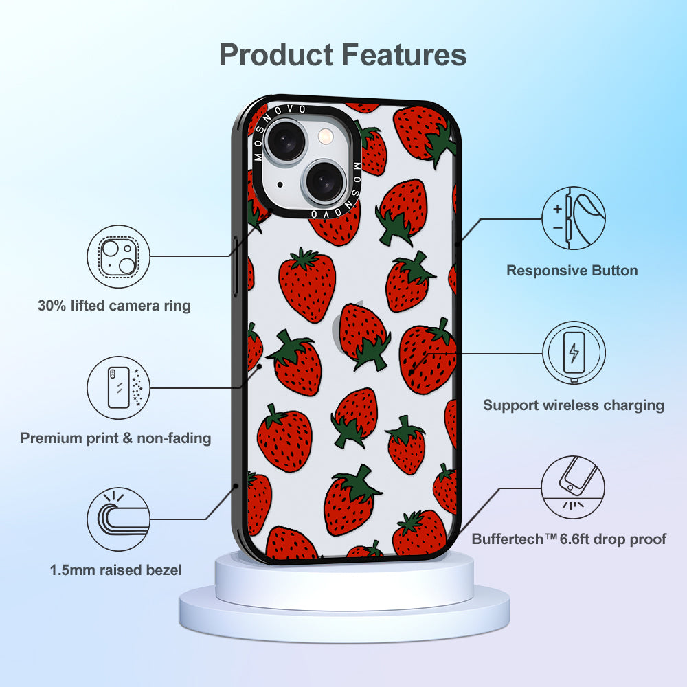 Red Strawberry Phone Case - iPhone 15 Case - MOSNOVO