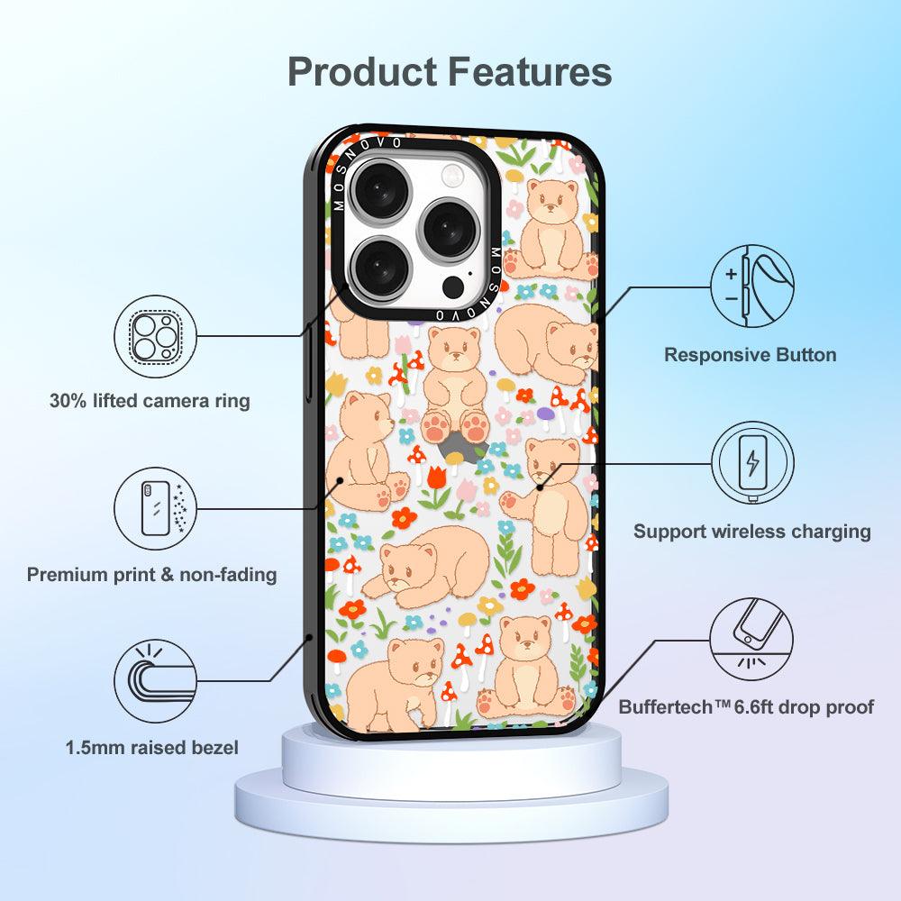 Cute Bear Phone Case - iPhone 15 Pro Case - MOSNOVO