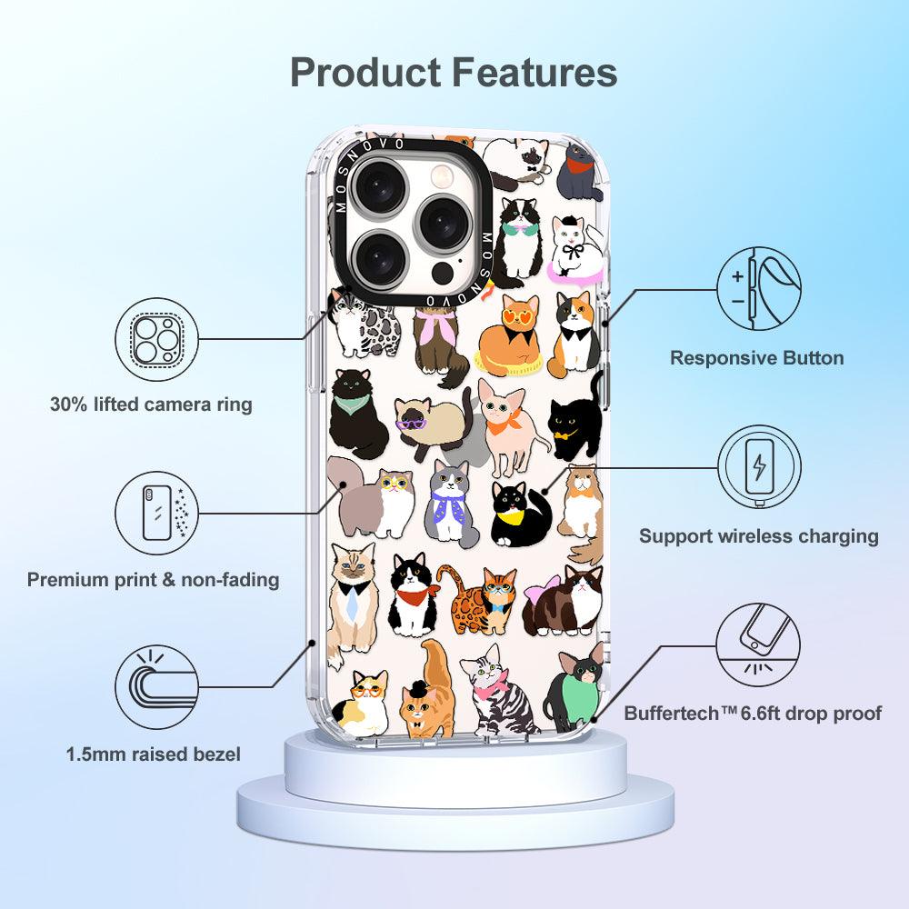 Cute Cat Phone Case - iPhone 15 Pro Max Case - MOSNOVO