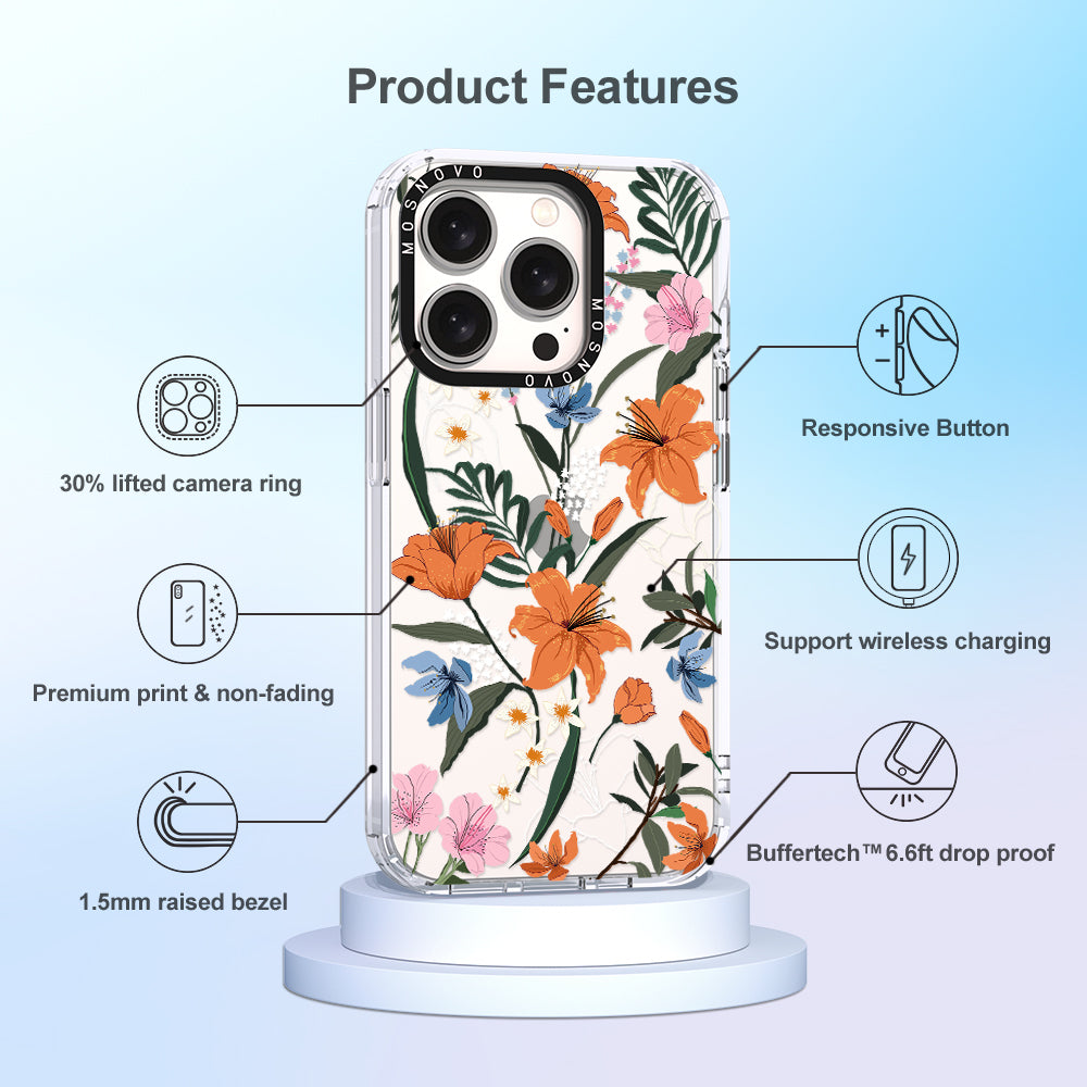 Lily Garden Phone Case - iPhone 15 Pro Case - MOSNOVO