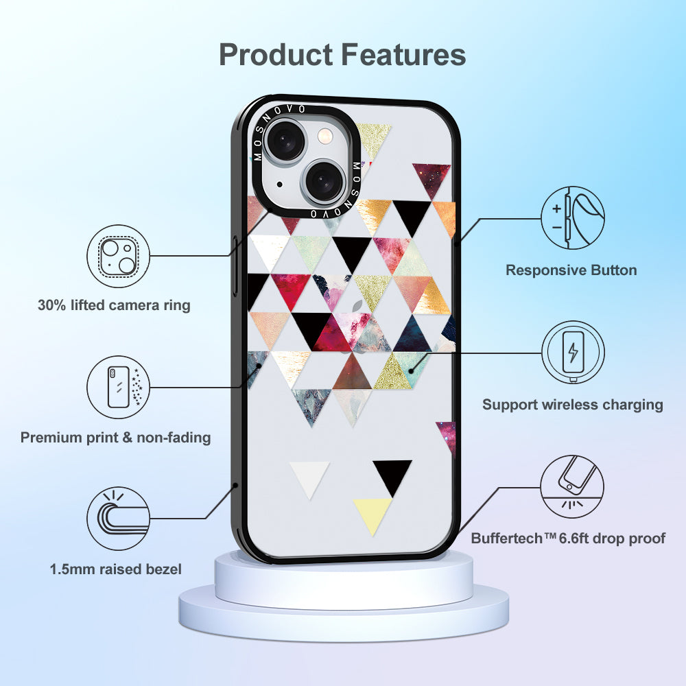 Triangles Stone Marble Phone Case - iPhone 15 Case - MOSNOVO