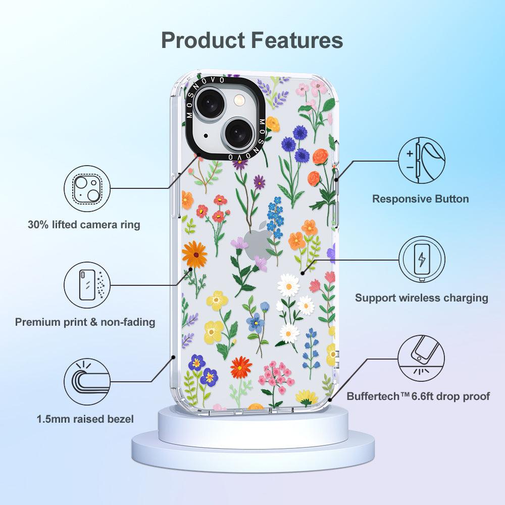 Botanical Floral Phone Case - iPhone 15 Plus Case - MOSNOVO