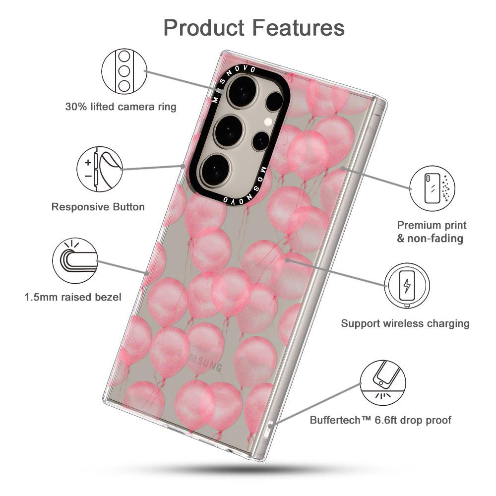 Pink Ballons Phone Case - Samsung Galaxy S24 Ultra Case - MOSNOVO