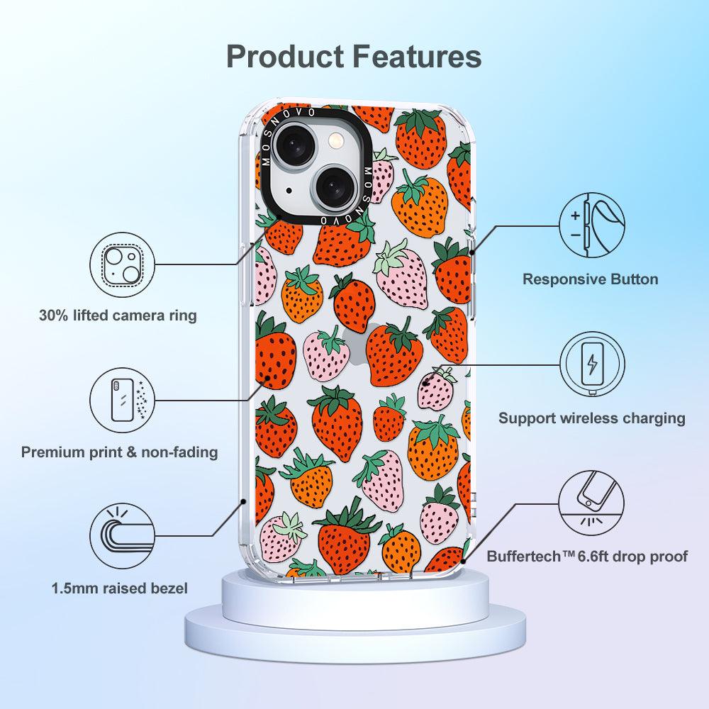 Cute Strawberry Phone Case - iPhone 15 Plus Case - MOSNOVO