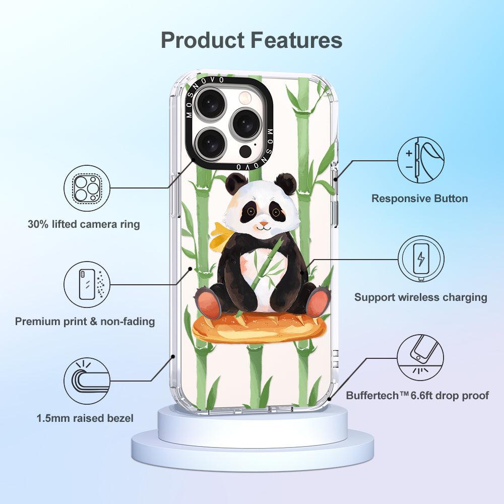 Bamboo Panda Phone Case - iPhone 15 Pro Max Case - MOSNOVO