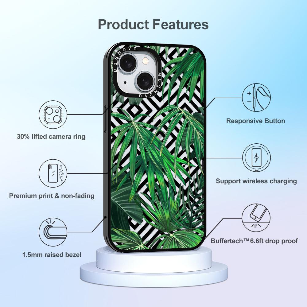 Areca Palm Pattern Phone Case - iPhone 15 Case - MOSNOVO