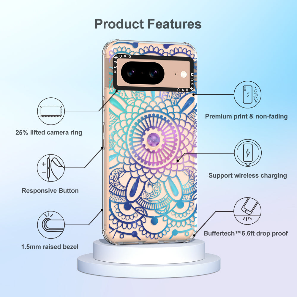 Violet Blue Mandala Phone Case - Google Pixel 8 Case - MOSNOVO