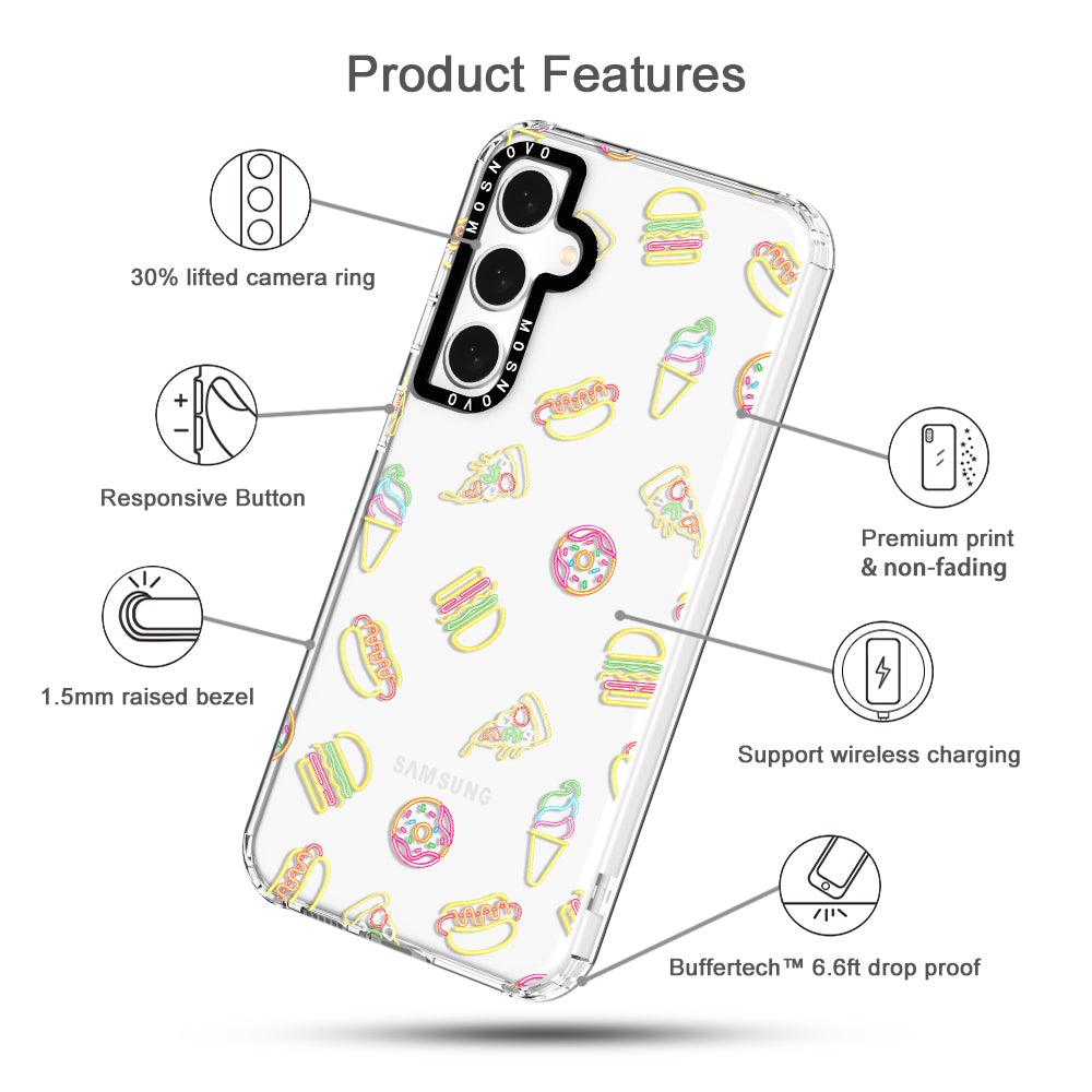 Neon Junk Food Phone Case - Samsung Galaxy S23 FE Case