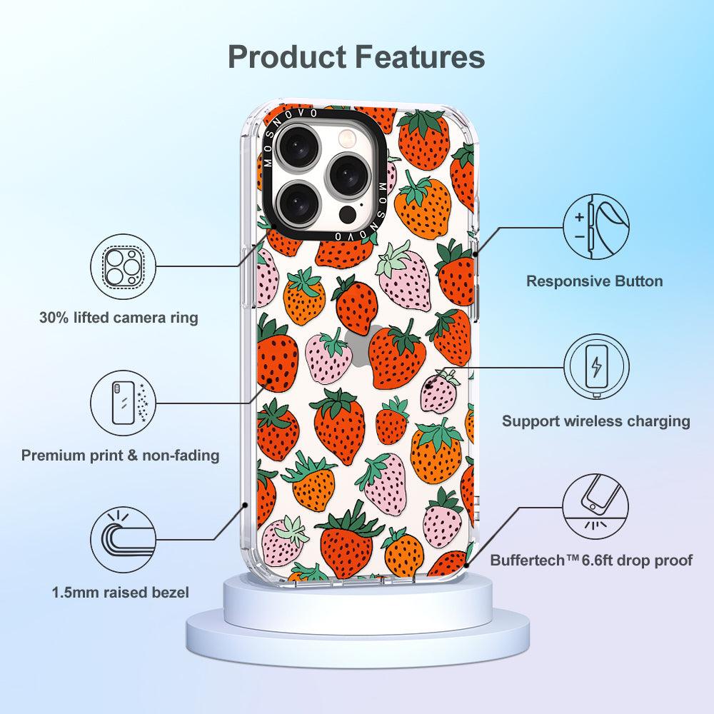 Cute Strawberry Phone Case - iPhone 15 Pro Max Case - MOSNOVO