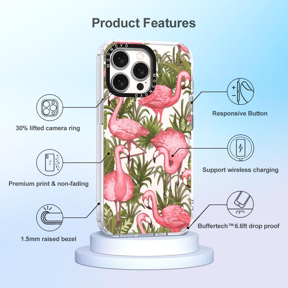 Jungle Flamingo Phone Case - iPhone 15 Pro Max Case - MOSNOVO