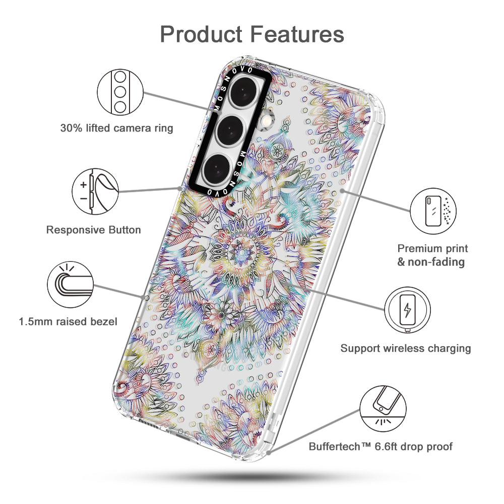 Rainbow Mandala Phone Case - Samsung Galaxy S24 Case - MOSNOVO