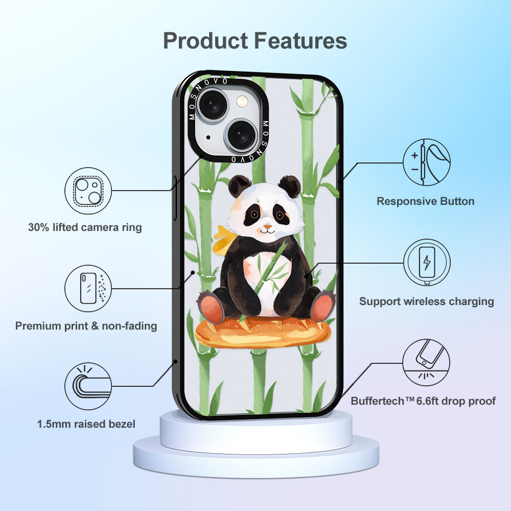 Bamboo Panda Phone Case - iPhone 15 Plus Case - MOSNOVO